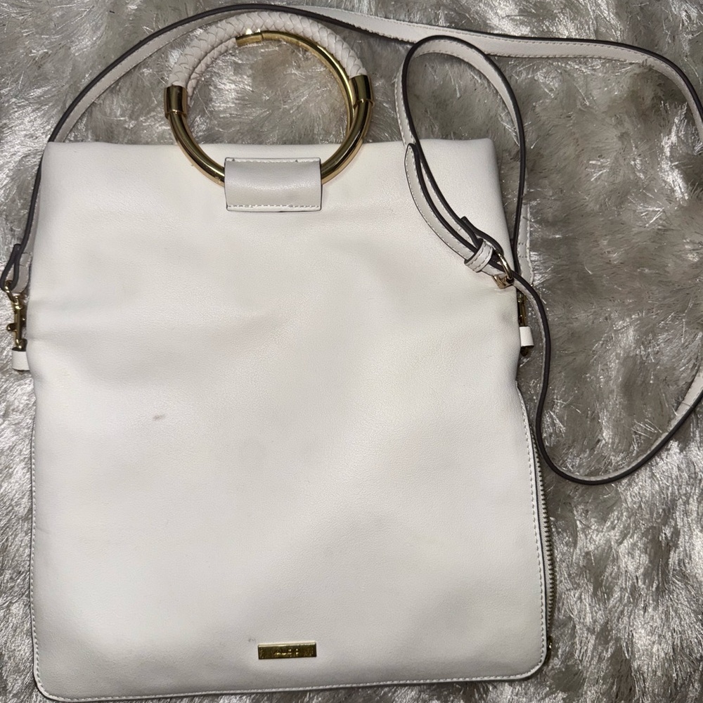 Aldo White and Gold Crossbody Bag with Minimalist Elegance